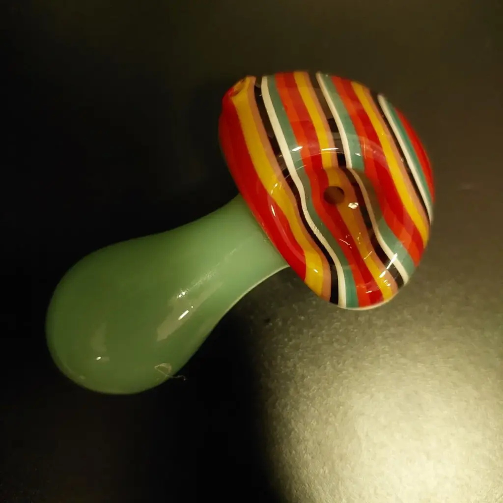 Glass Pipe Rainbow Mushroom