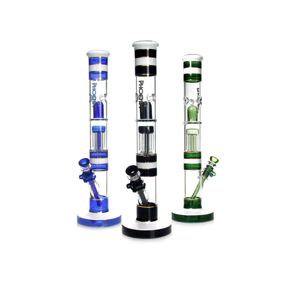 [BONG] Phoenix 17 Inch 3X Glass Percolator Bong (Green)