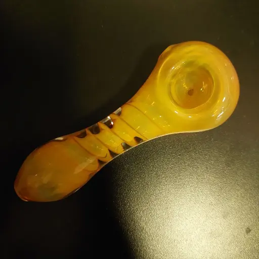 [PIPE] Glass Pipe Orange Swirl Large