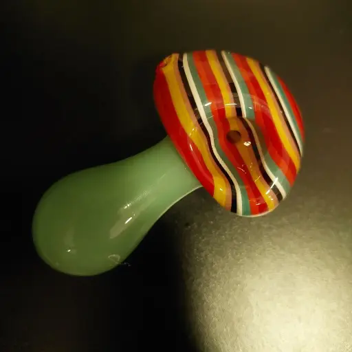 [PIPE] Glass Pipe Rainbow Mushroom